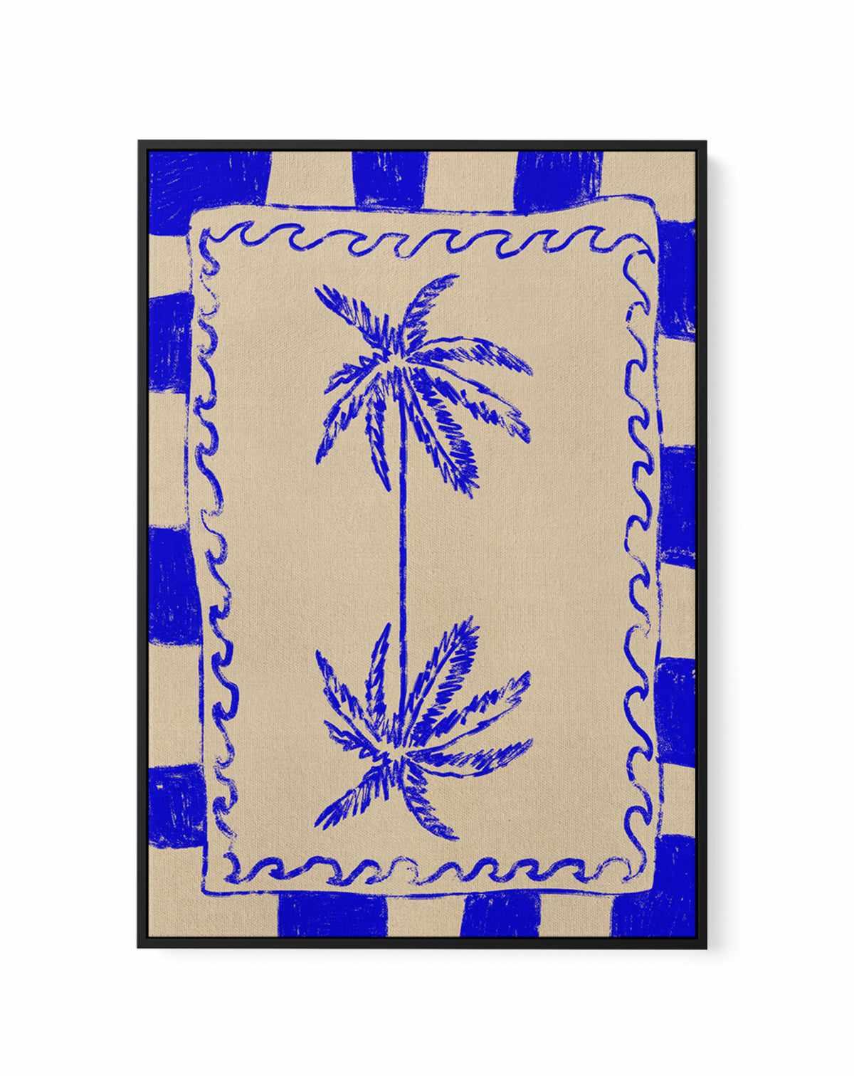 Coastal Charm by Shatha Al Dafai | Framed Canvas Art Print from Olive et Oriel where you can shop wallpaper and artworks online