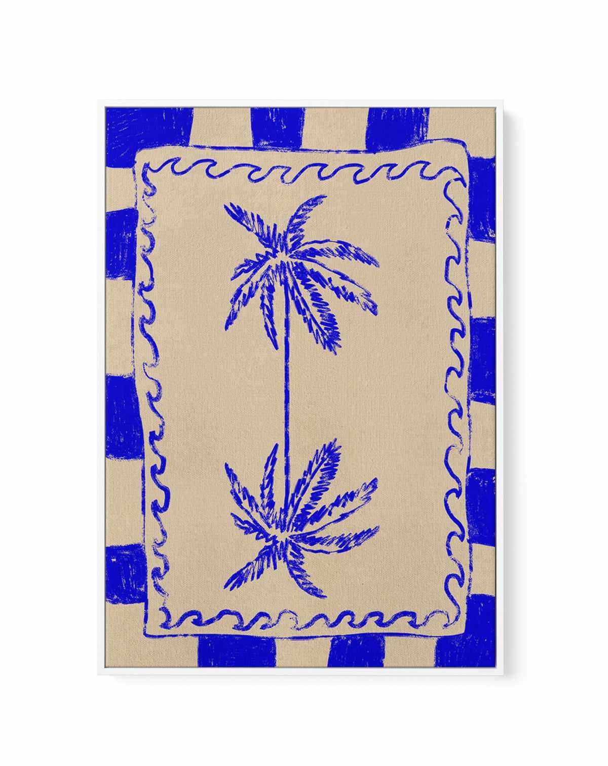 Coastal Charm by Shatha Al Dafai | Framed Canvas Art Print from Olive et Oriel where you can shop wallpaper and artworks online