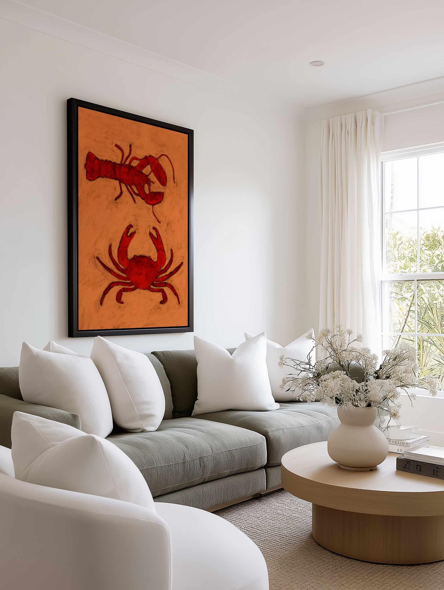 Coastal Creatures by Shatha Al Dafai | Framed Canvas Art Print from Olive et Oriel where you can shop wallpaper and artworks online