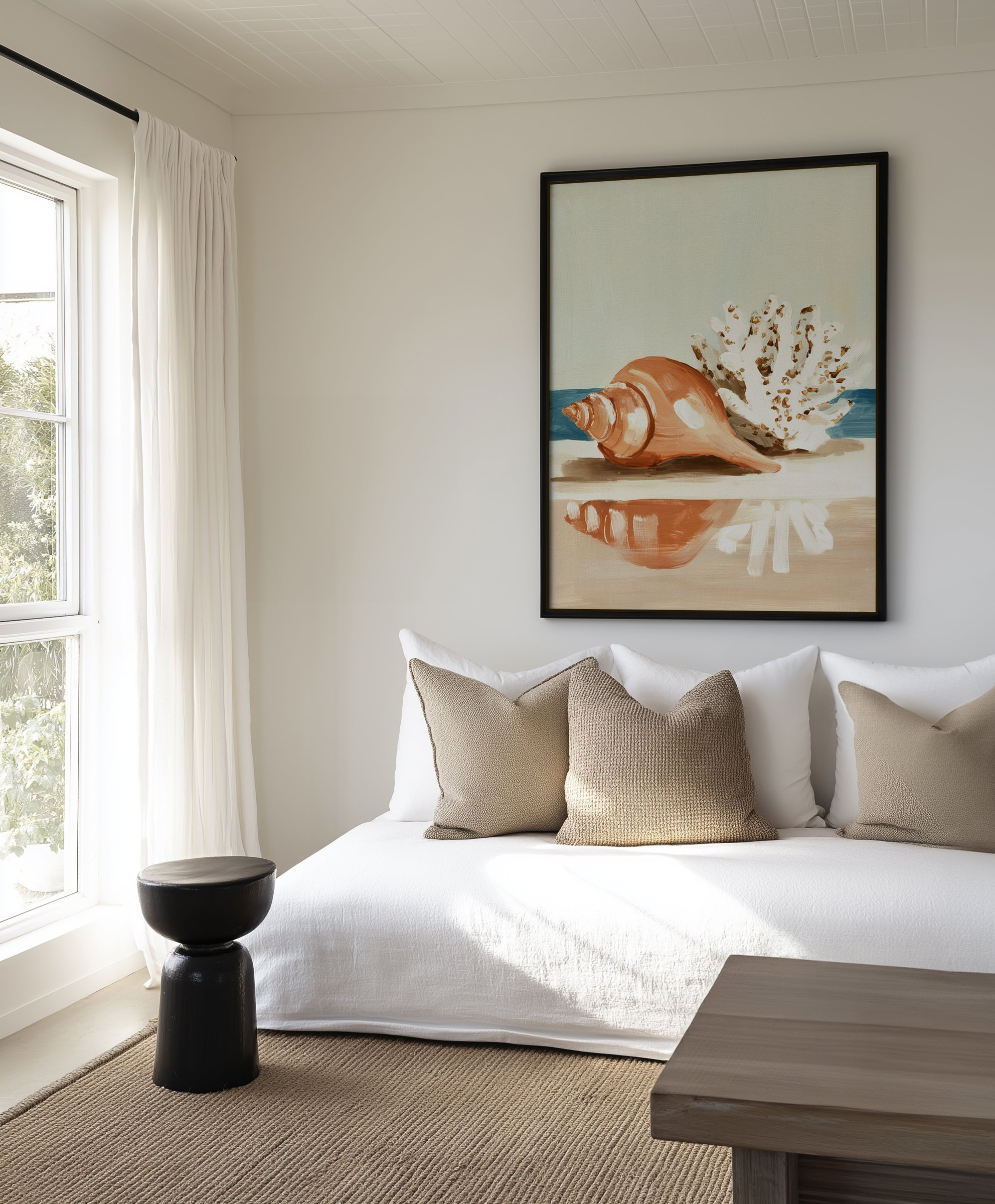 Coastal Reflections | Framed Canvas Art Print from Olive et Oriel where you can shop wallpaper and artworks online