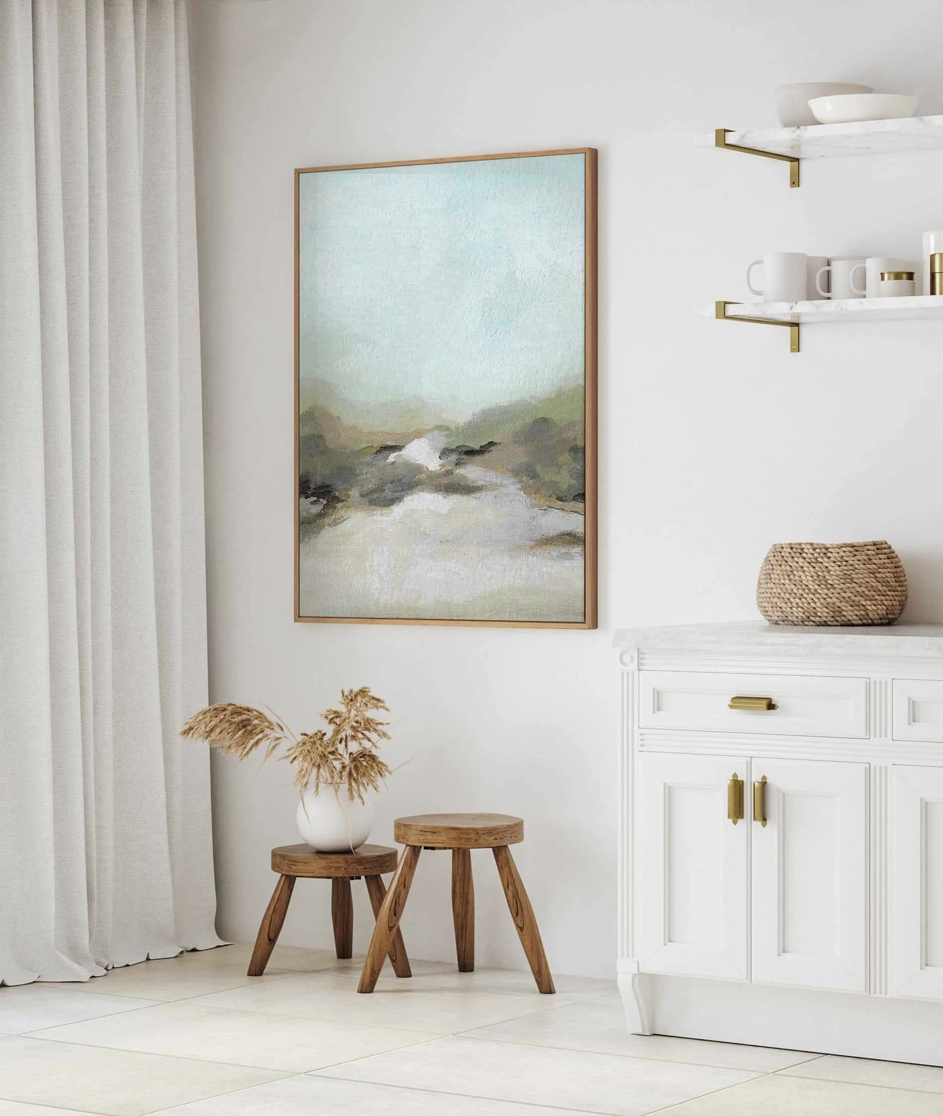 Coastal Abstract by Josephine Wianto | Framed Canvas Art Print from Olive et Oriel where you can shop wallpaper and artworks online