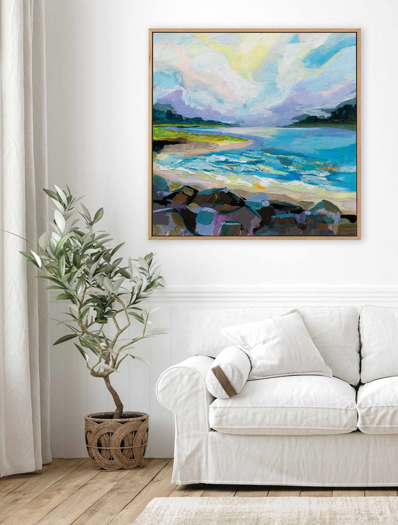 Coastline | Framed Canvas Art Print from Olive et Oriel where you can shop wallpaper and artworks online