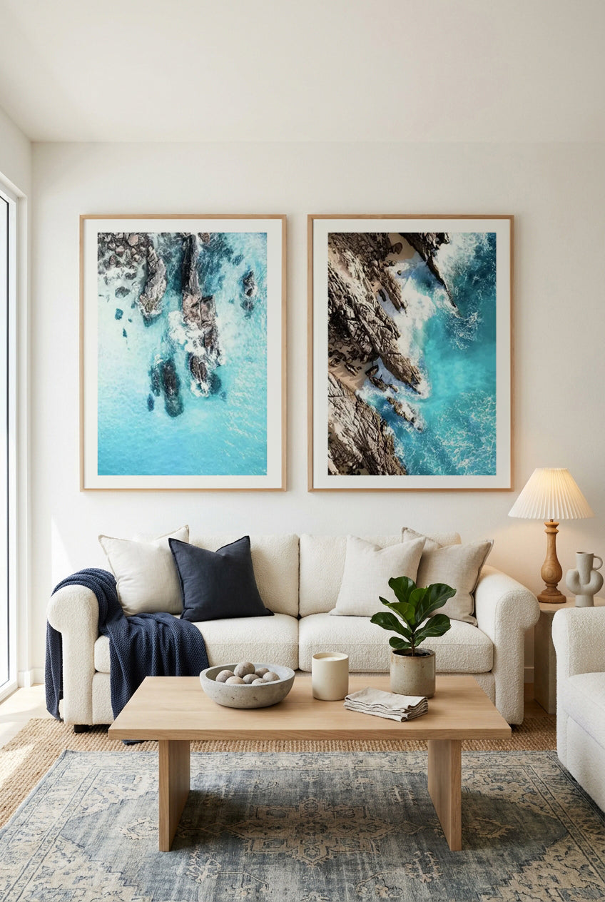 Coastline of Esperance & 11 Mile Esperance WA Art Print Set of 2 | Matching Wall Art