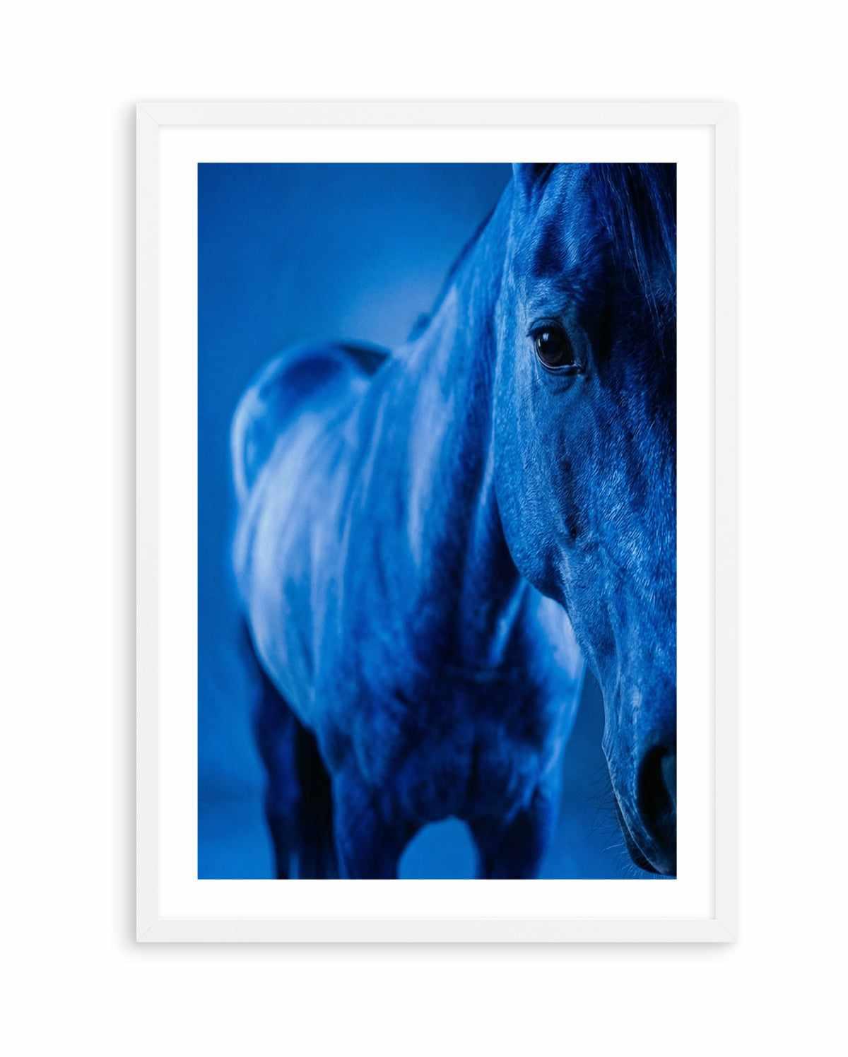 Cobalt Stallion | Art Print from Olive et Oriel where you can shop wallpaper and artworks online