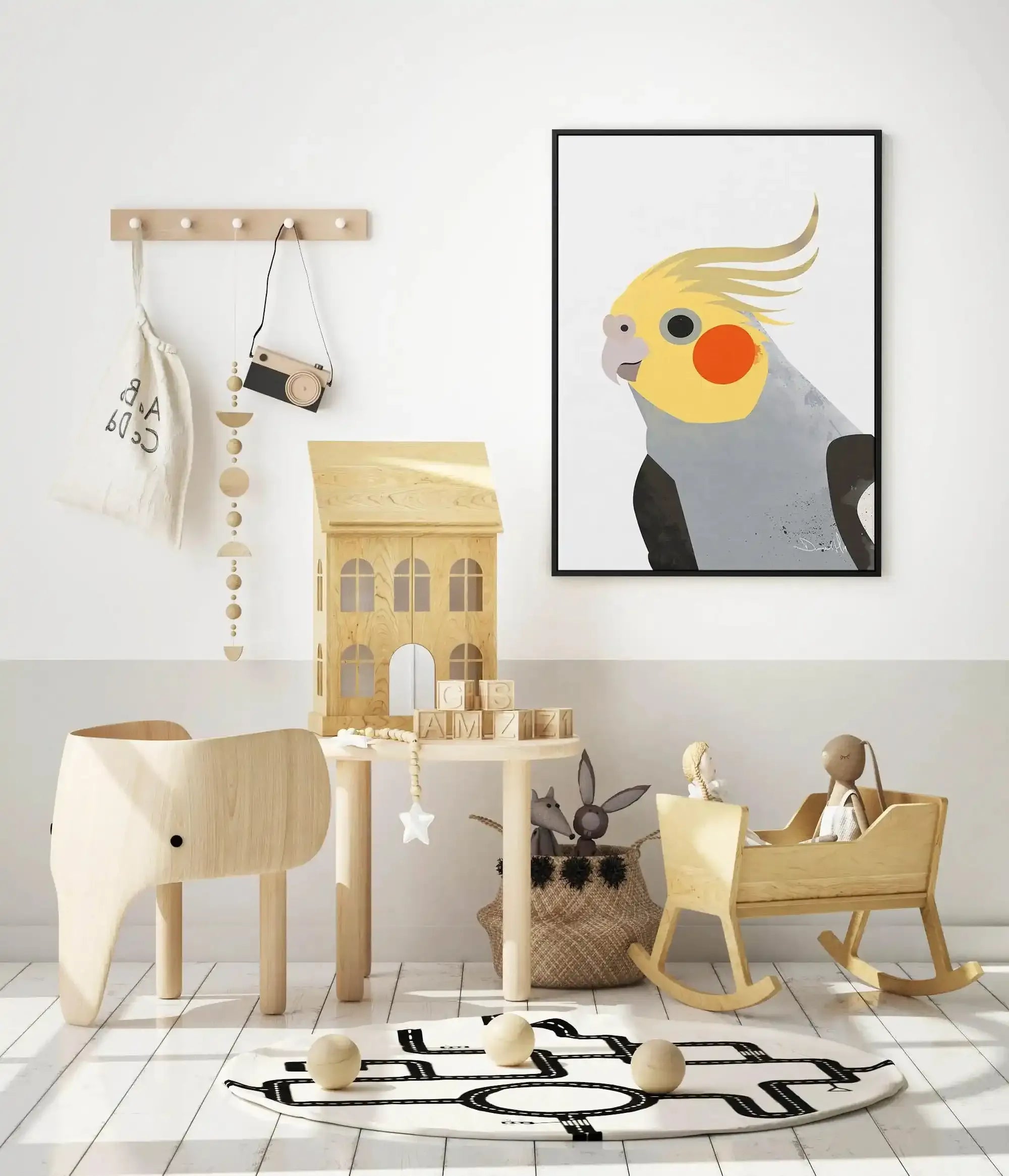 Cockatiel II by Dan Hobday | Framed Canvas-CANVAS-You can shop wall art online with Olive et Oriel for everything from abstract art to fun kids wall art. Our beautiful modern art prints and canvas art are available from large canvas prints to wall art paintings and our proudly Australian artwork collection offers only the highest quality framed large wall art and canvas art Australia - You can buy fashion photography prints or Hampton print posters and paintings on canvas from Olive et Oriel and