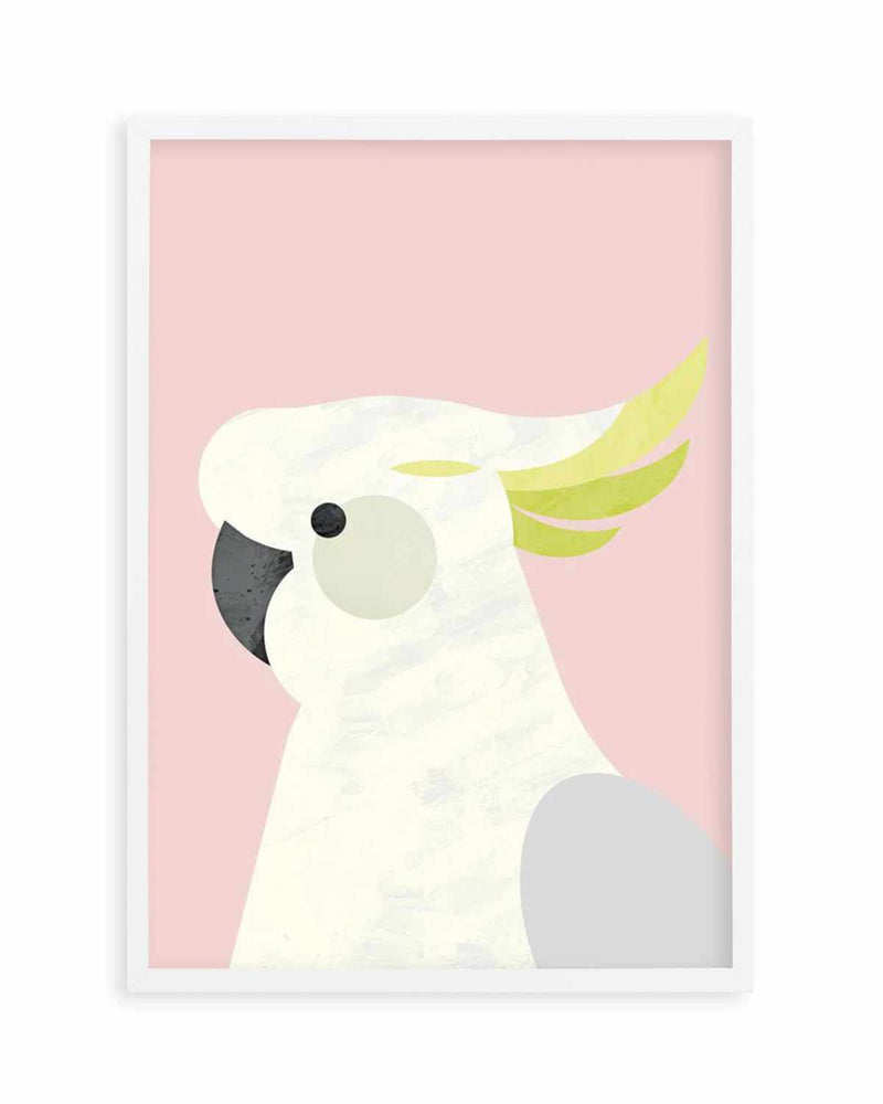 Cockatoo on Pink by Dan Hobday Art Print