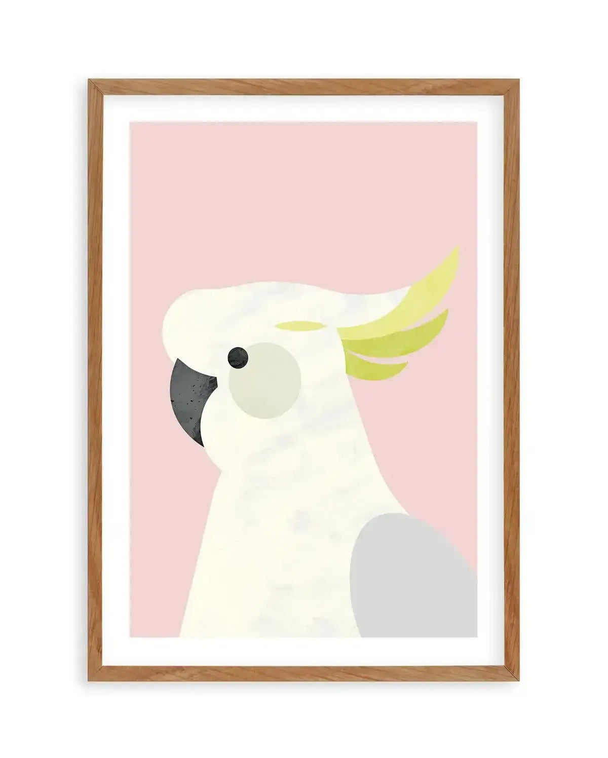 Cockatoo on Pink by Dan Hobday Art Print-PRINT-Olive et Oriel-Dan Hobday-50x70 cm | 19.6" x 27.5"-Walnut-With White Border-Buy-Australian-Art-Prints-Online-with-Olive-et-Oriel-Your-Artwork-Specialists-Austrailia-Decorate-With-Coastal-Photo-Wall-Art-Prints-From-Our-Beach-House-Artwork-Collection-Fine-Poster-and-Framed-Artwork