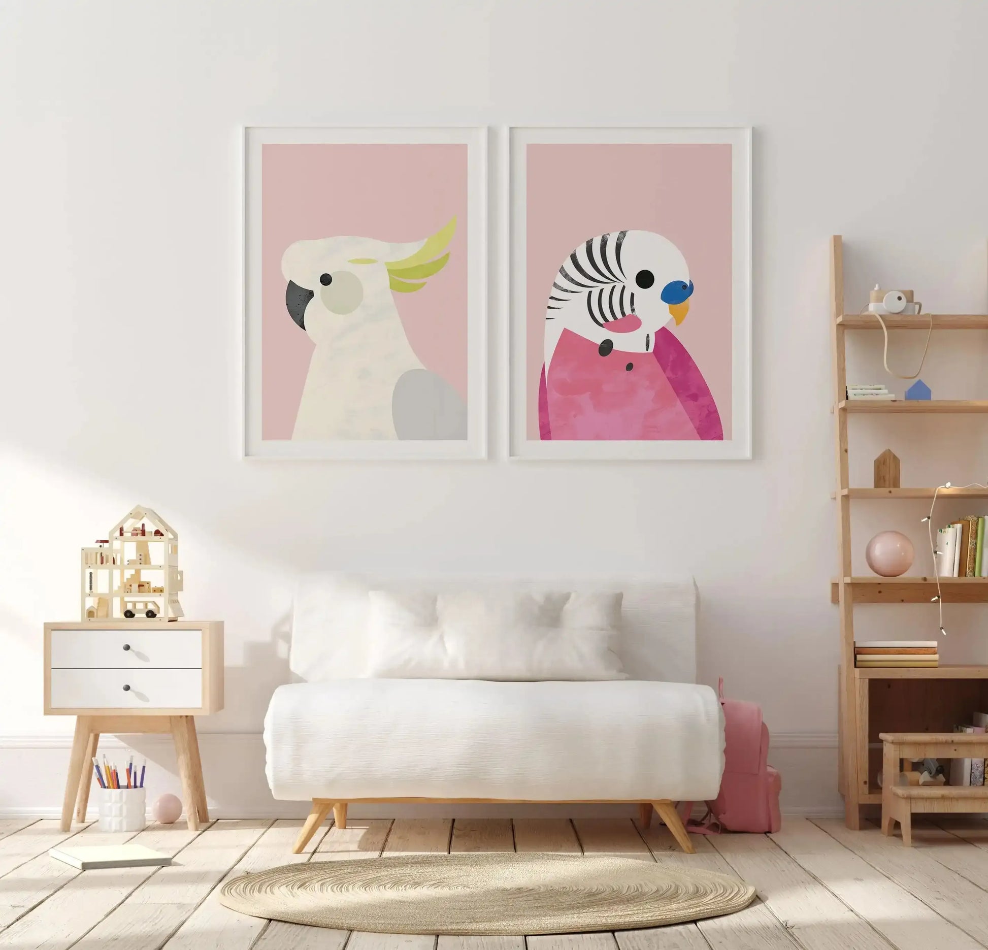 Cockatoo on Pink by Dan Hobday Art Print-PRINT-Olive et Oriel-Dan Hobday-Buy-Australian-Art-Prints-Online-with-Olive-et-Oriel-Your-Artwork-Specialists-Austrailia-Decorate-With-Coastal-Photo-Wall-Art-Prints-From-Our-Beach-House-Artwork-Collection-Fine-Poster-and-Framed-Artwork
