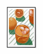 Cocktail and Stripes by Jenny Liz Rome | Framed Canvas Art Print