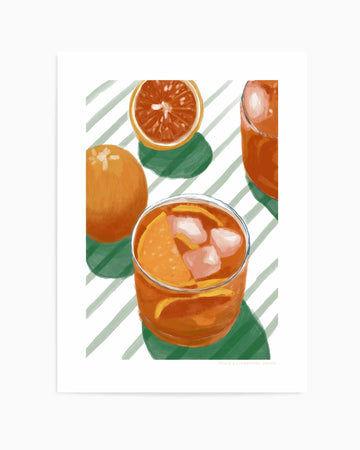 Cocktail and Stripes by Jenny Liz Rome | Art Print from Olive et Oriel where you can shop wallpaper and artworks online
