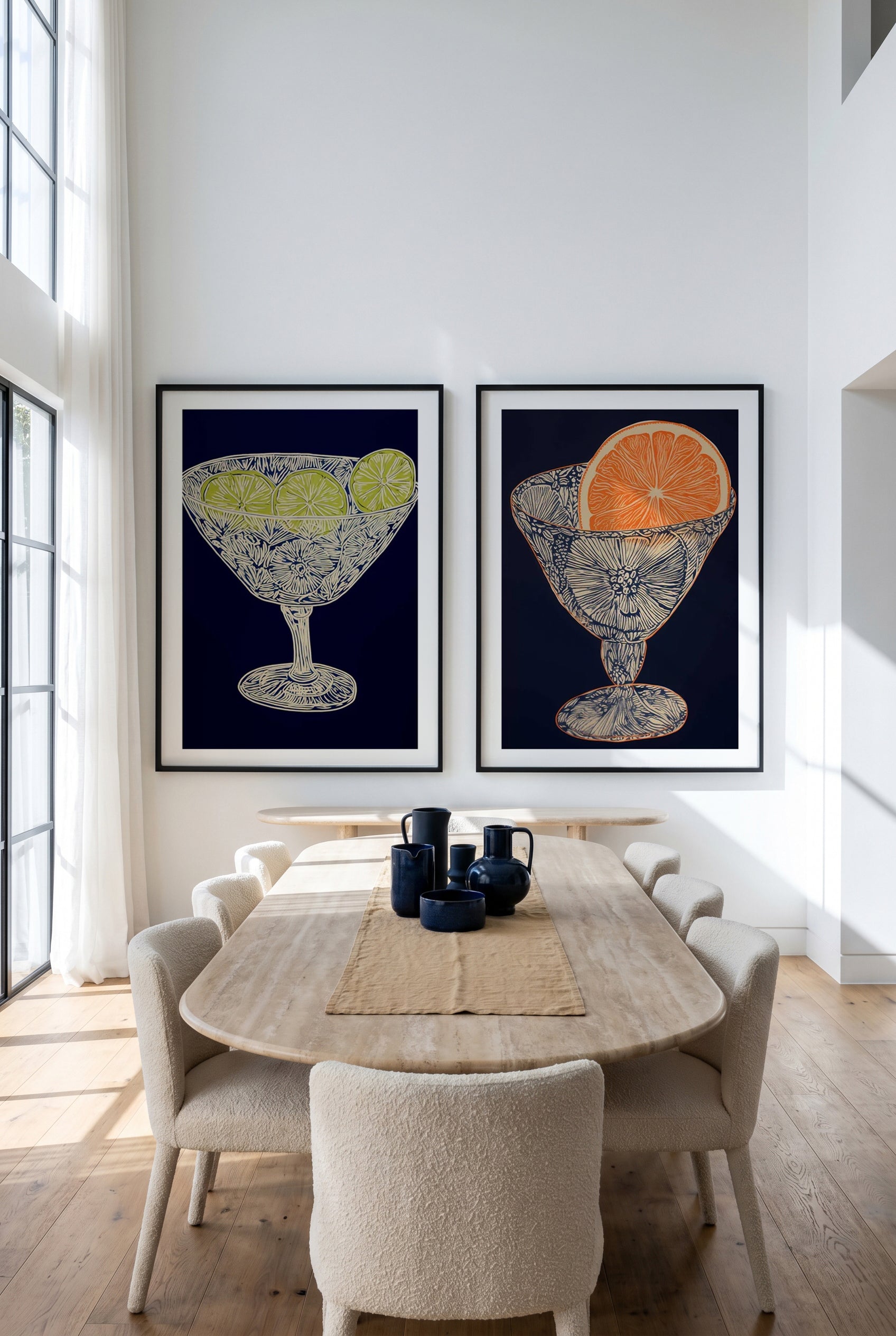 Cocktail Time No I & II Art Print Set of 2 | Matching Wall Art