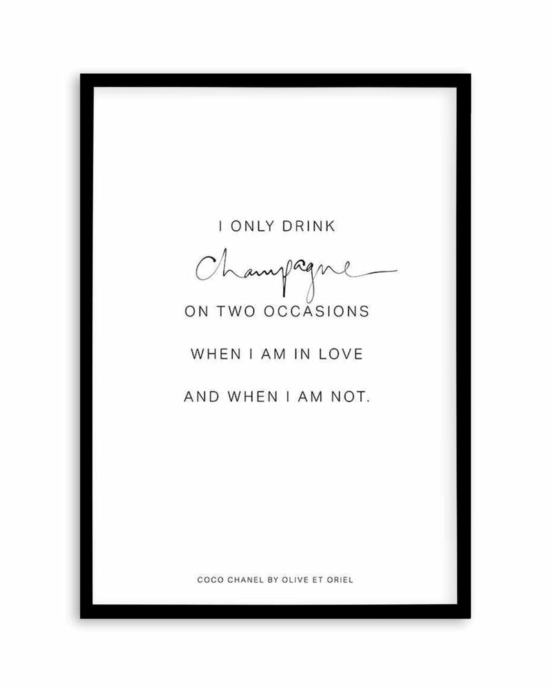 Coco Champagne Quote Art Print