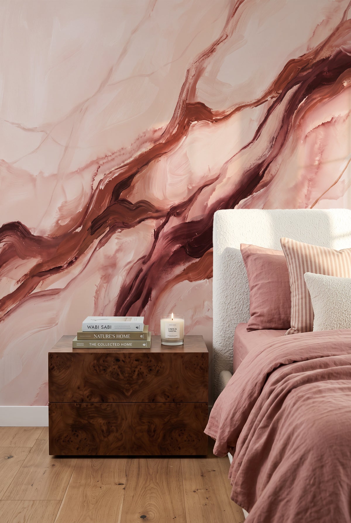 Cocoa Rosewood Wallpaper Mural
