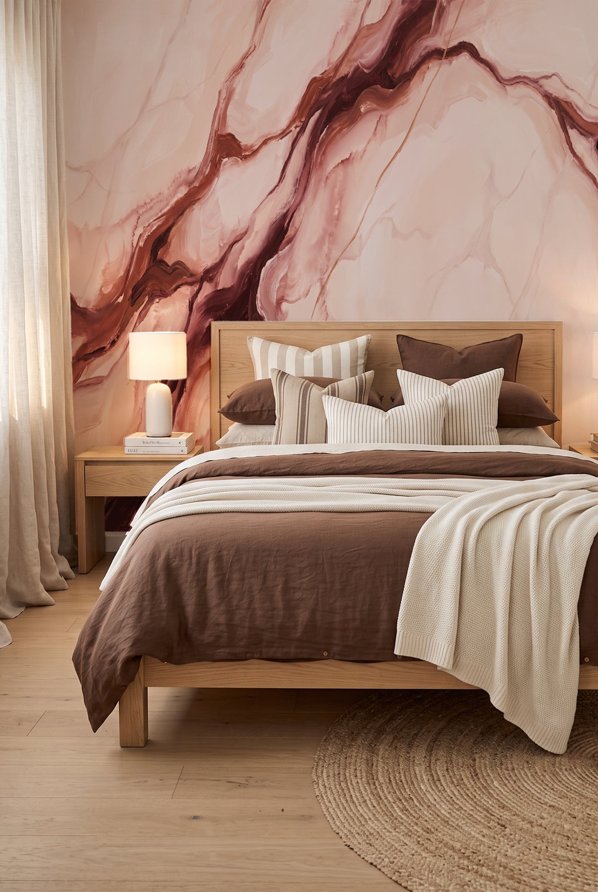 Cocoa Rosewood Wallpaper Mural