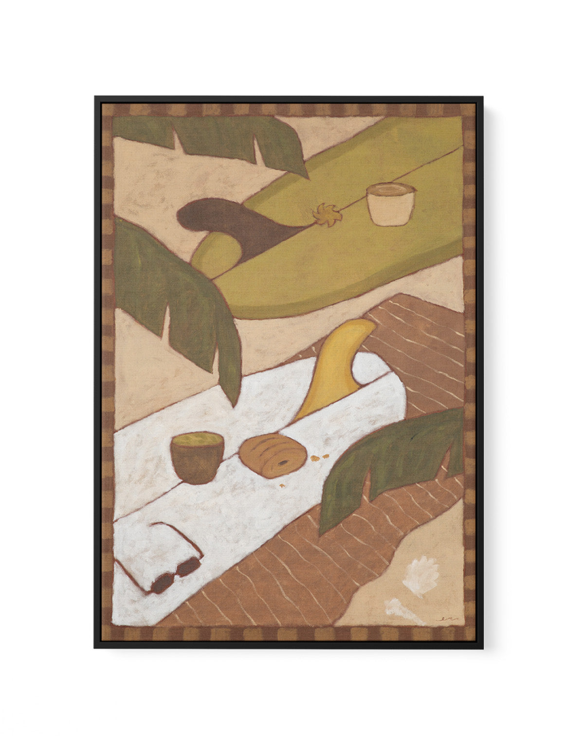 Coffee Break by Erin Champ | Framed Canvas Art Print