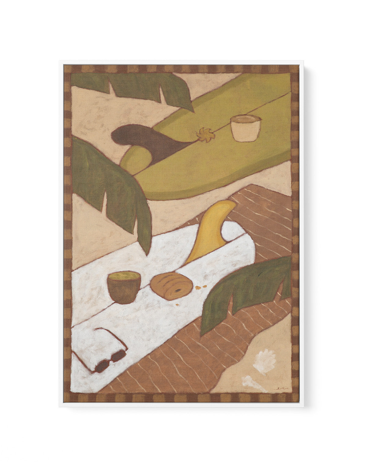 Coffee Break by Erin Champ | Framed Canvas Art Print