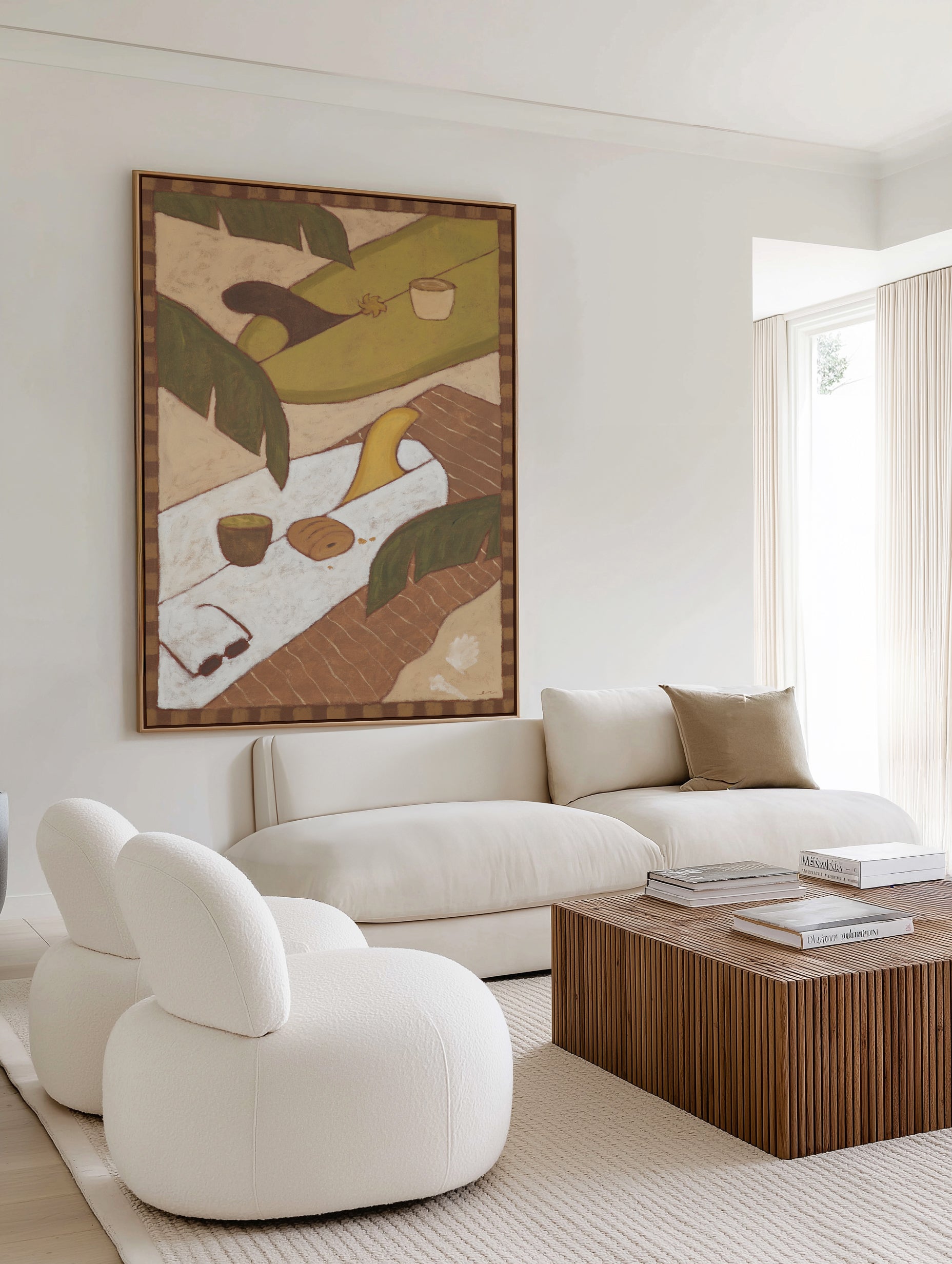 Coffee Break by Erin Champ | Framed Canvas Art Print