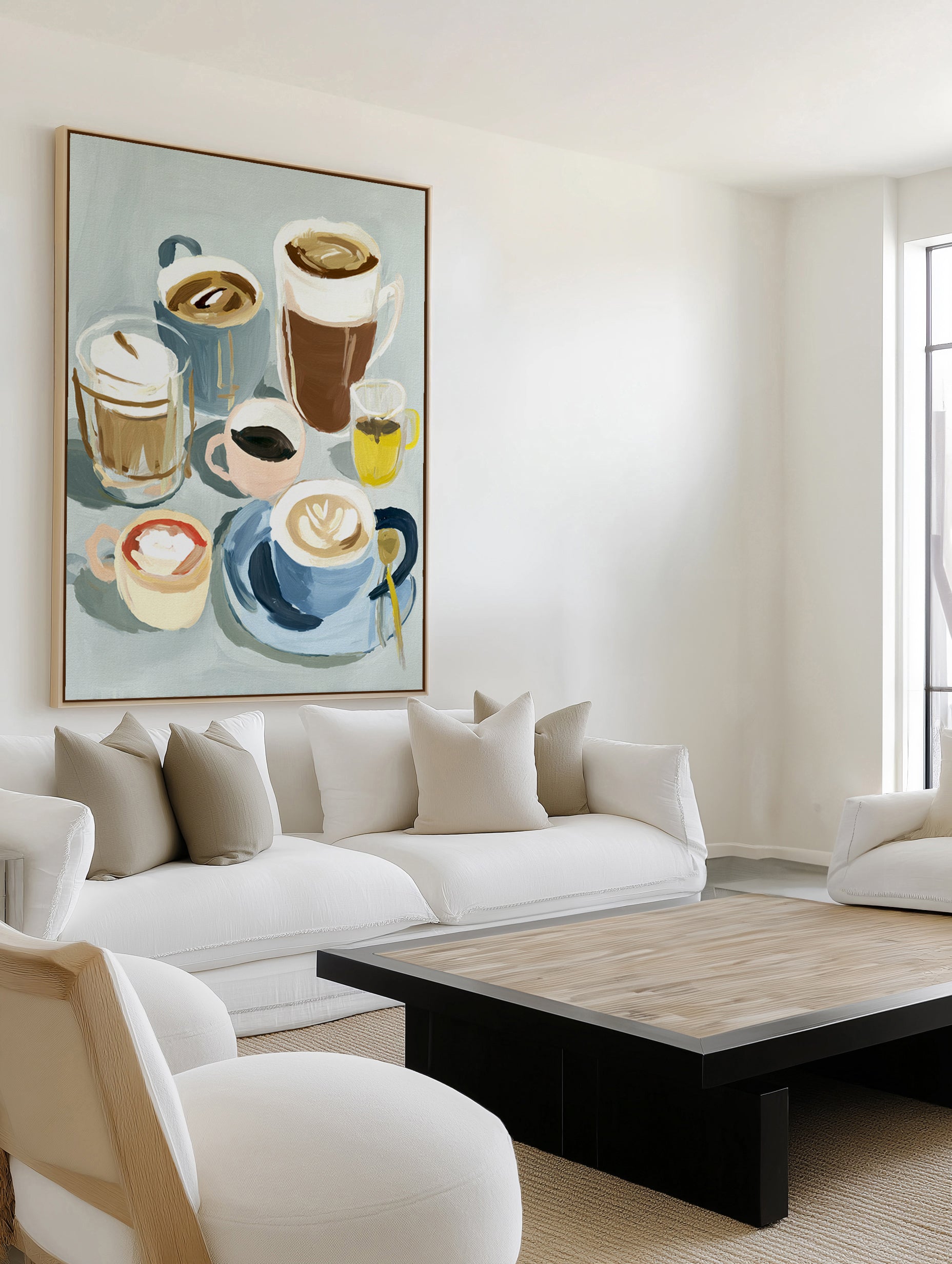 Coffee Club | Framed Canvas Art Print from Olive et Oriel where you can shop wallpaper and artworks online