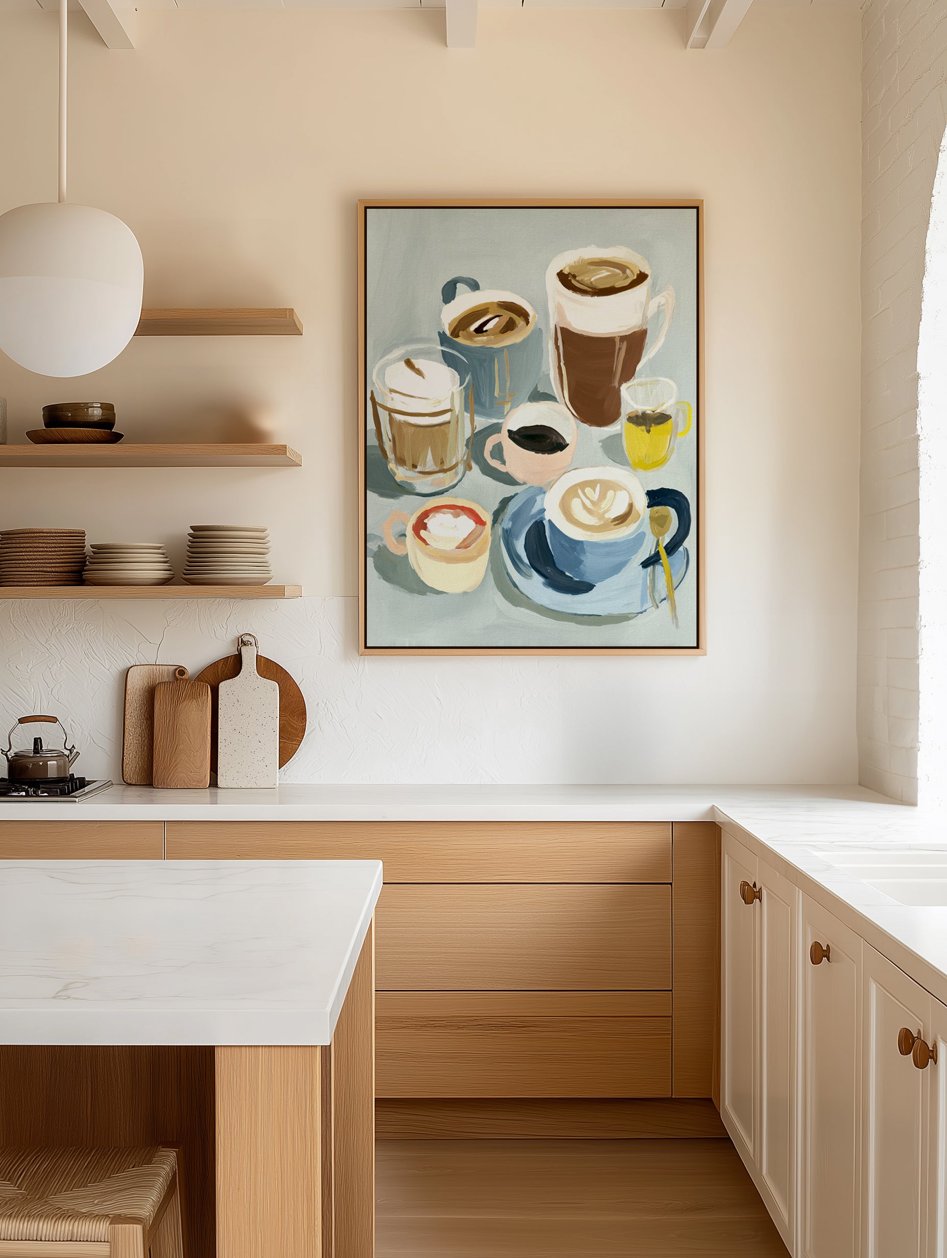 Coffee Club | Framed Canvas Art Print from Olive et Oriel where you can shop wallpaper and artworks online