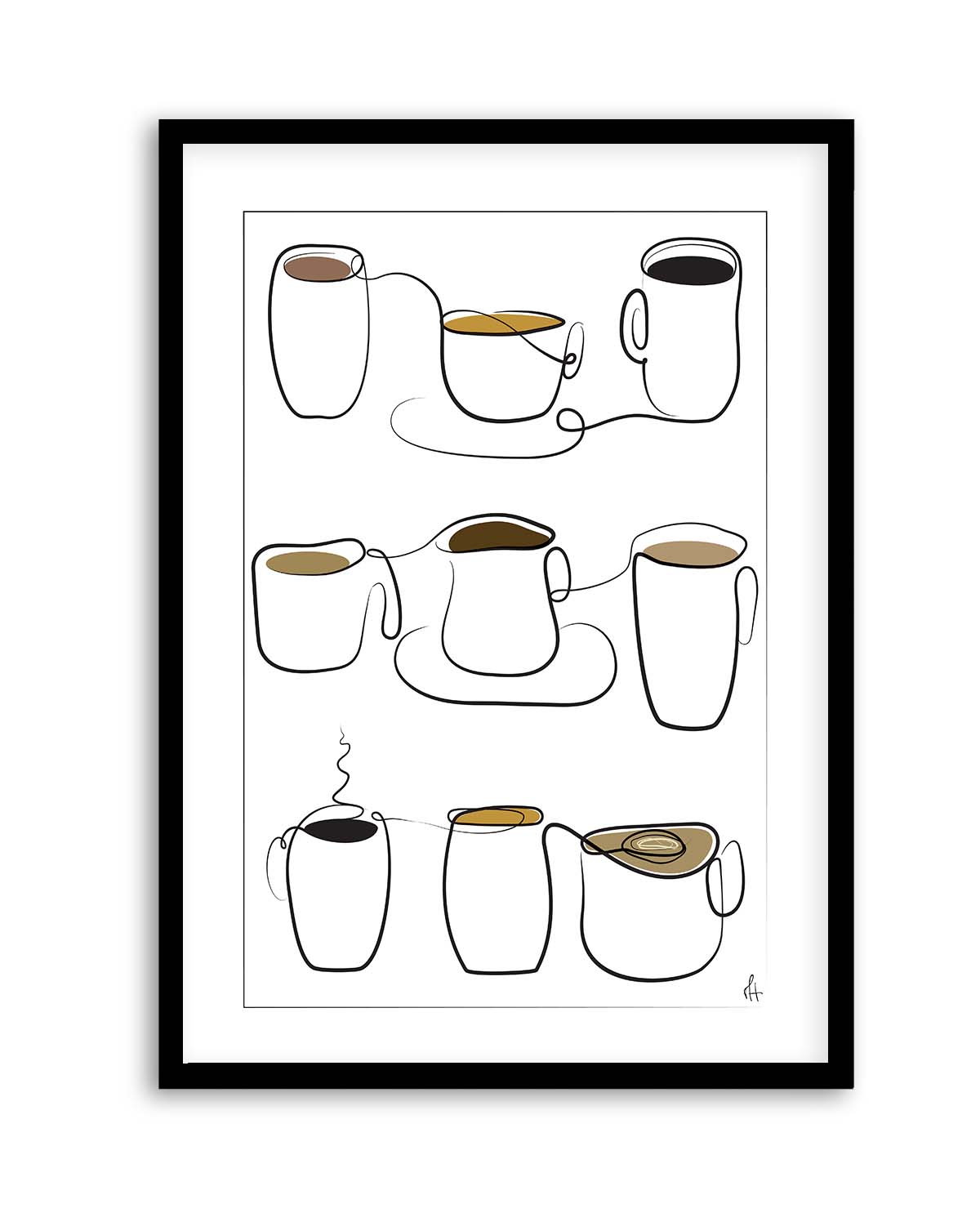 Coffee Cups by Mette Handberg | Art Print