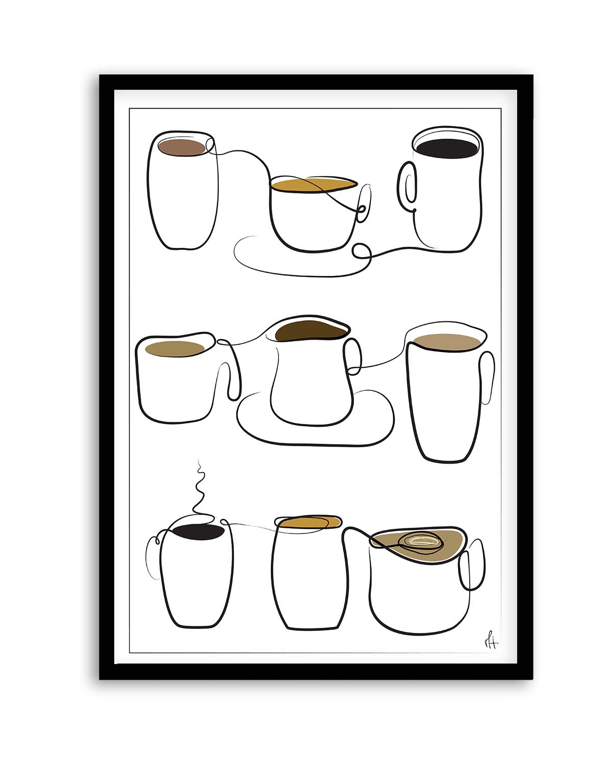 Coffee Cups by Mette Handberg | Art Print