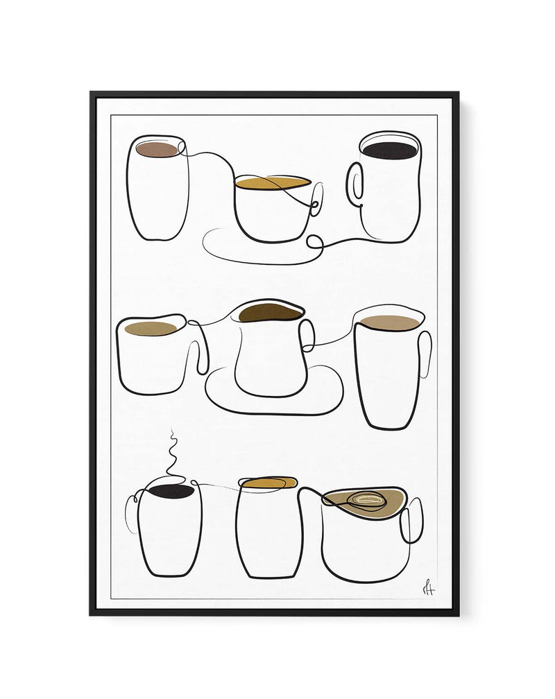 Coffee Cups by Mette Handberg | Framed Canvas Art Print