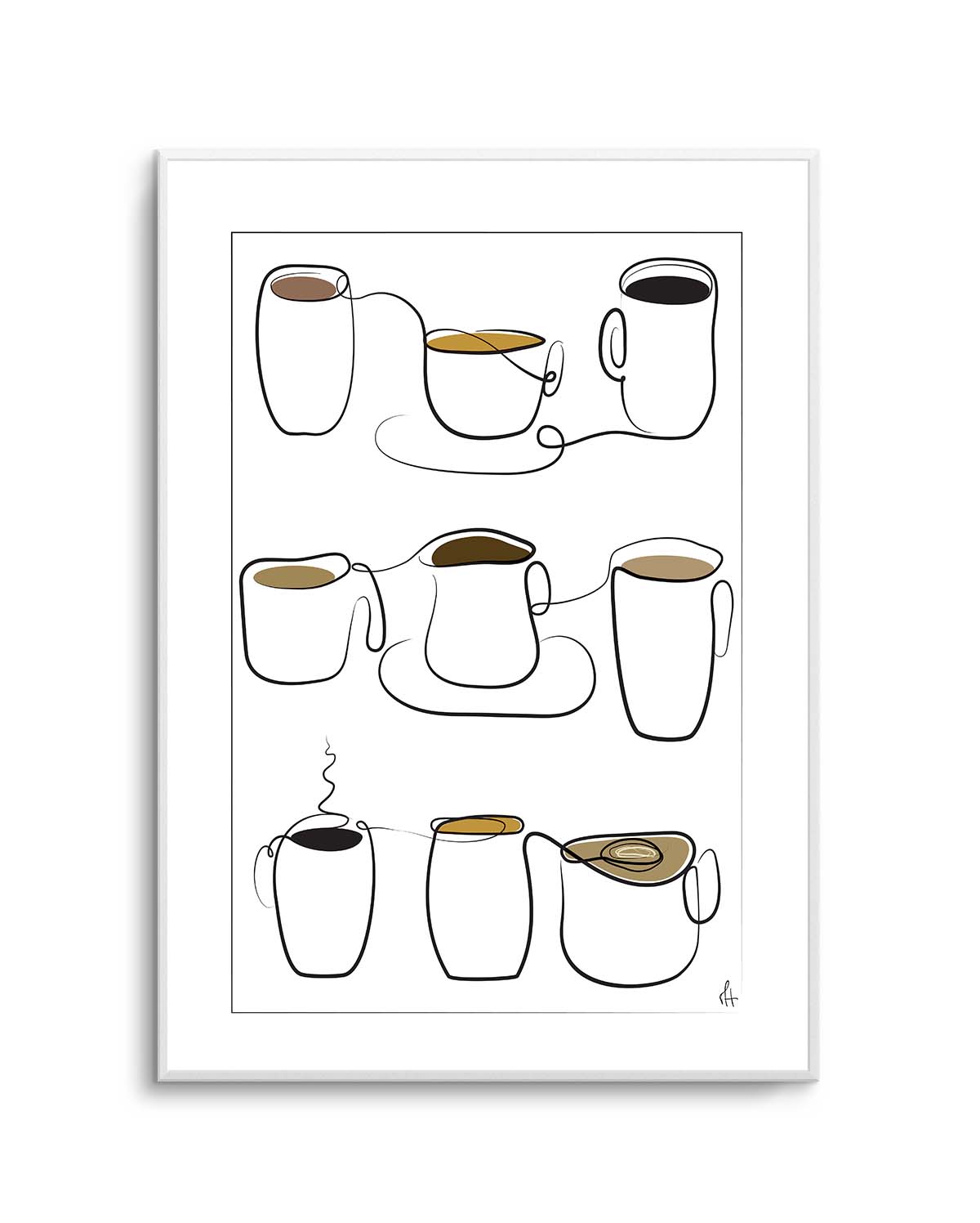 Coffee Cups by Mette Handberg | Art Print