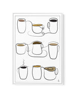 Coffee Cups by Mette Handberg | Framed Canvas Art Print