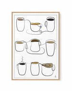 Coffee Cups by Mette Handberg | Framed Canvas Art Print