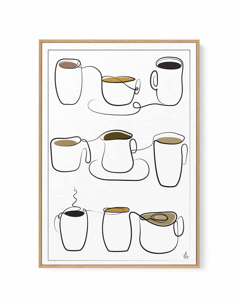 Coffee Cups by Mette Handberg | Framed Canvas Art Print