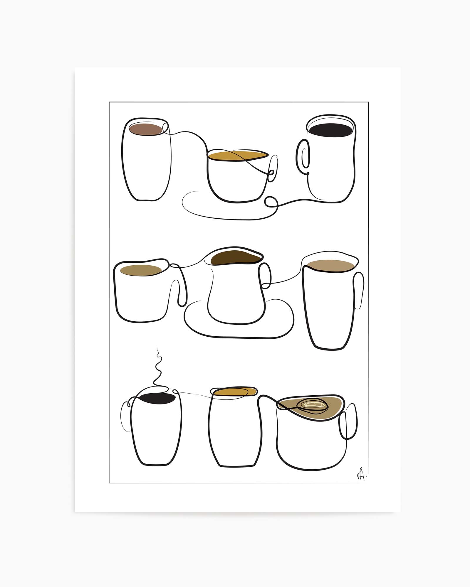 Coffee Cups by Mette Handberg | Art Print