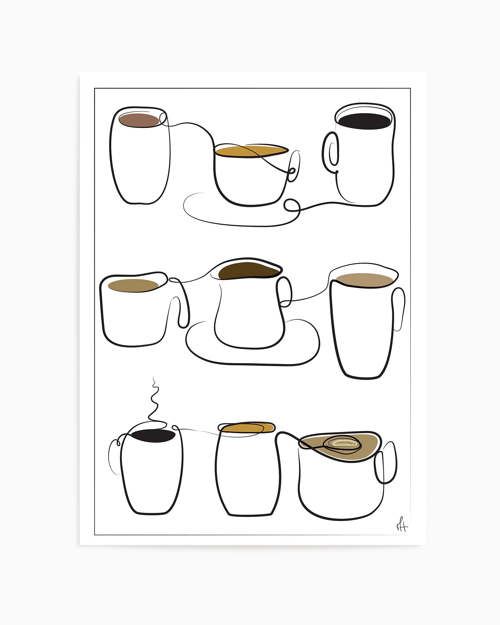 Coffee Cups by Mette Handberg | Art Print