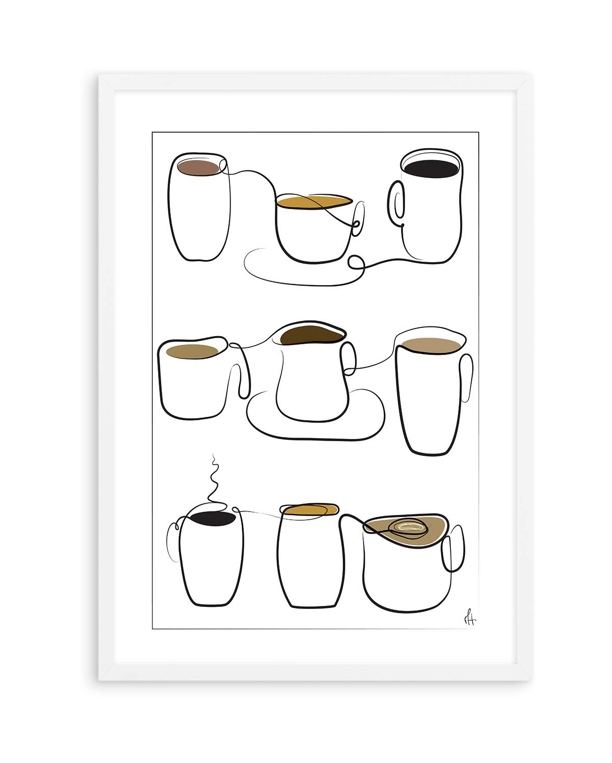 Coffee Cups by Mette Handberg | Art Print