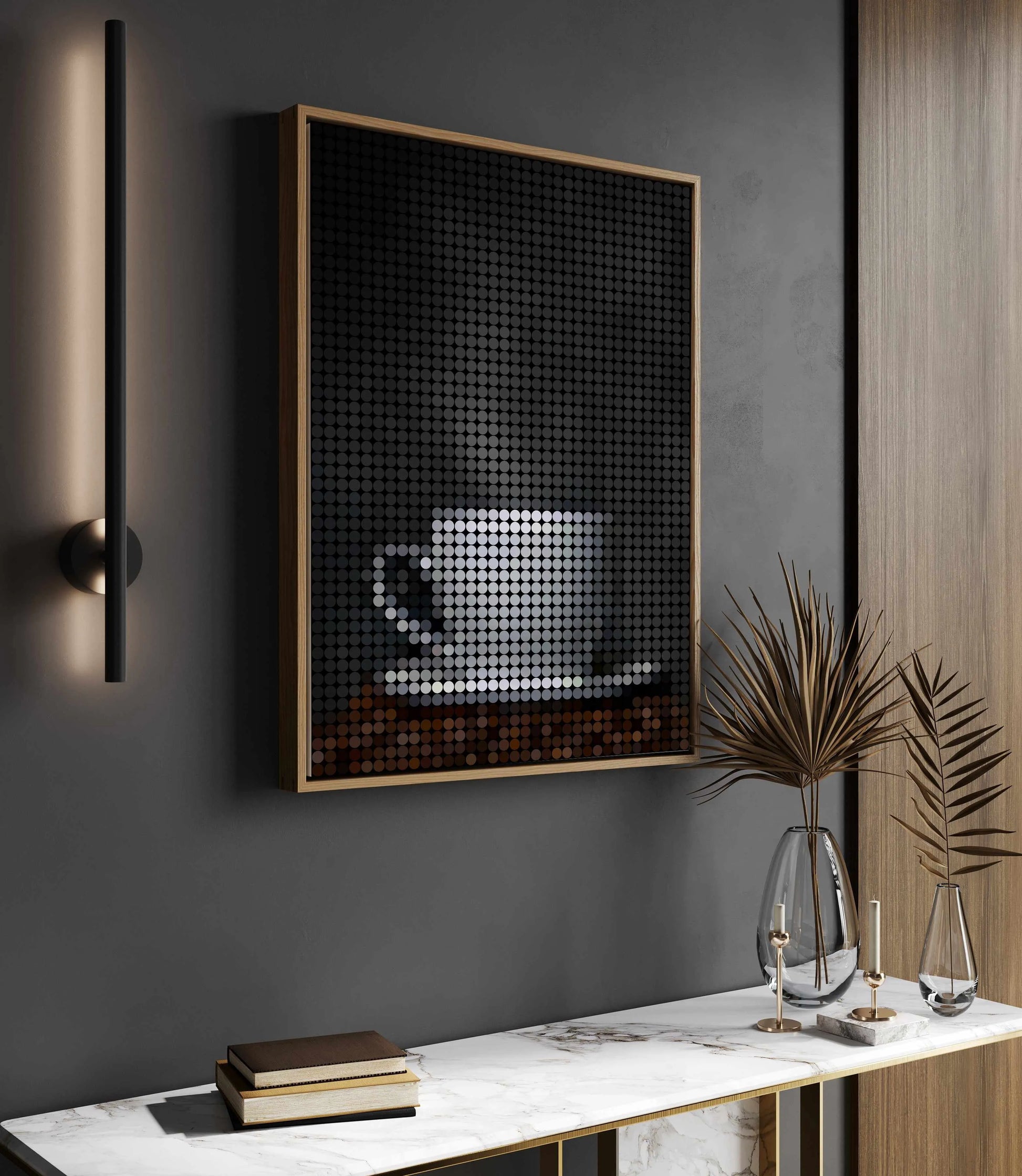 Coffee Dots I | Framed Canvas Art Print from Olive et Oriel where you can shop wallpaper and artworks online