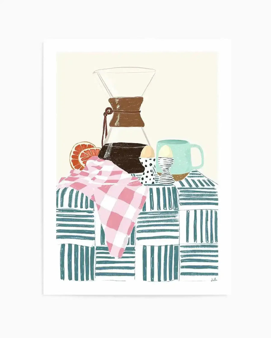 Coffee Hour by Jenny Liz Rome Art Print from Olive et Oriel where you can shop wallpaper and artworks online