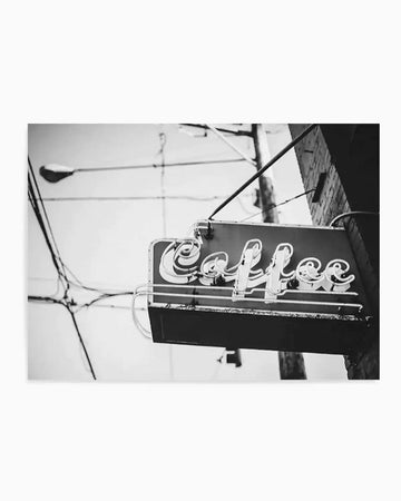 Coffee Sign Art Print from Olive et Oriel where you can shop wallpaper and artworks online