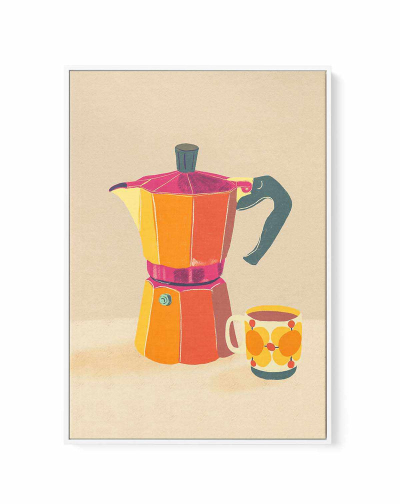 Coffee break by Gigi Rosado | Framed Canvas Art Print