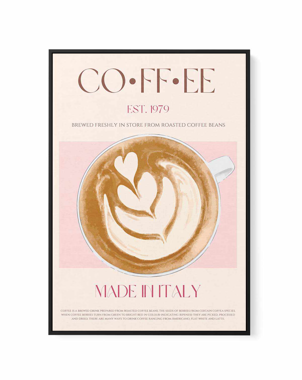 Coffee by Nazma Khokhar | Framed Canvas Art Print