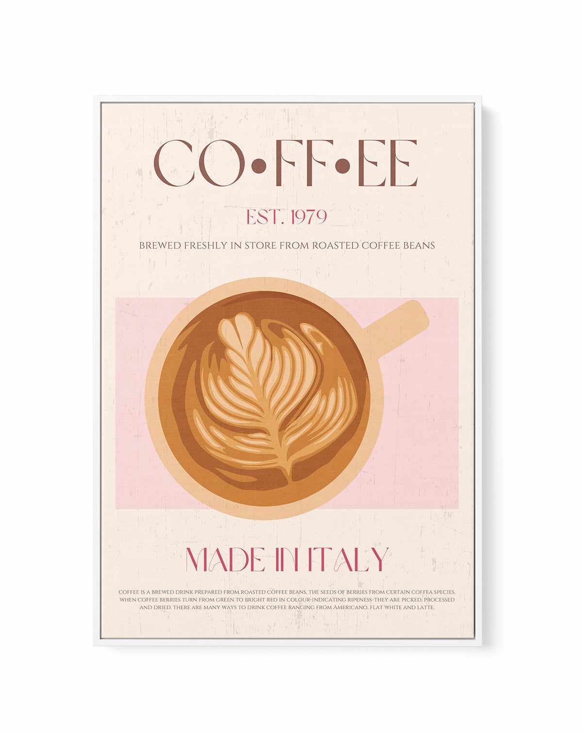 Coffee By Nazma Khokhar | Framed Canvas Art Print from Olive et Oriel where you can shop wallpaper and artworks online