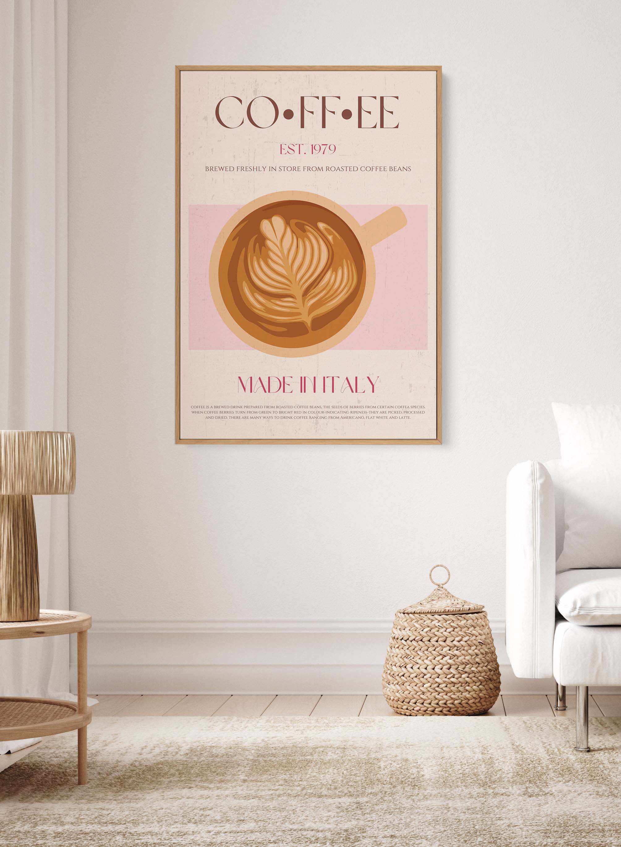 Coffee By Nazma Khokhar | Framed Canvas Art Print