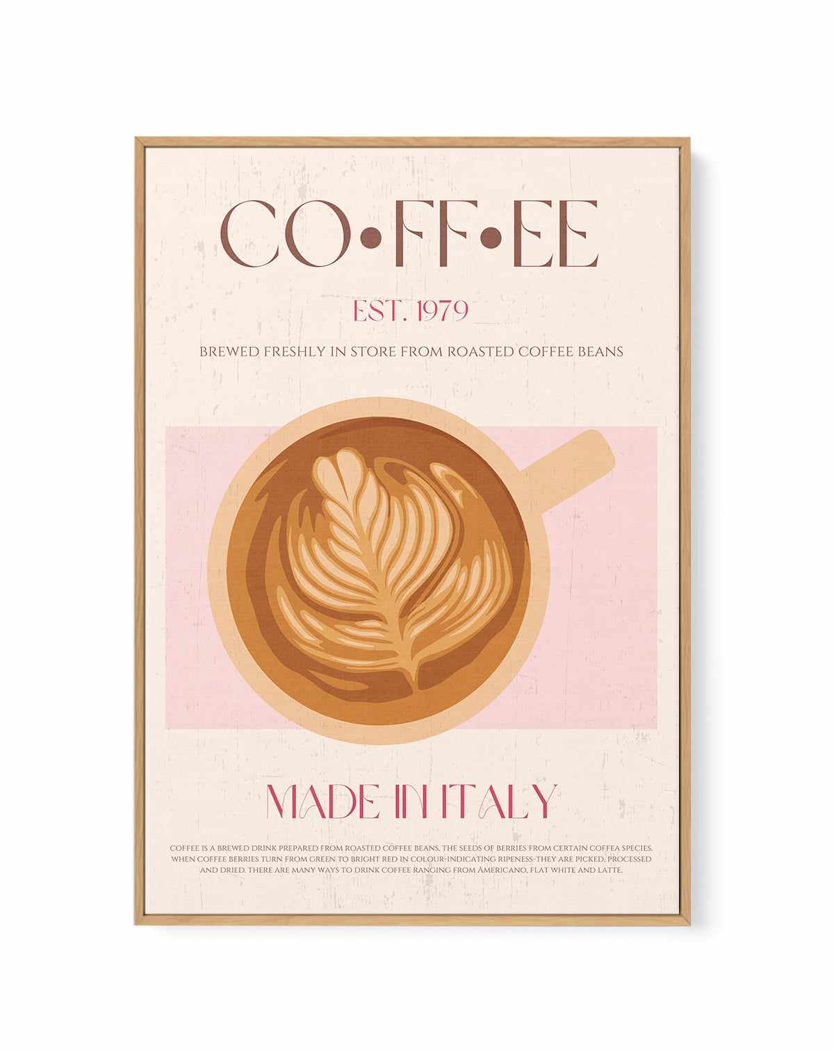 Coffee By Nazma Khokhar | Framed Canvas Art Print from Olive et Oriel where you can shop wallpaper and artworks online