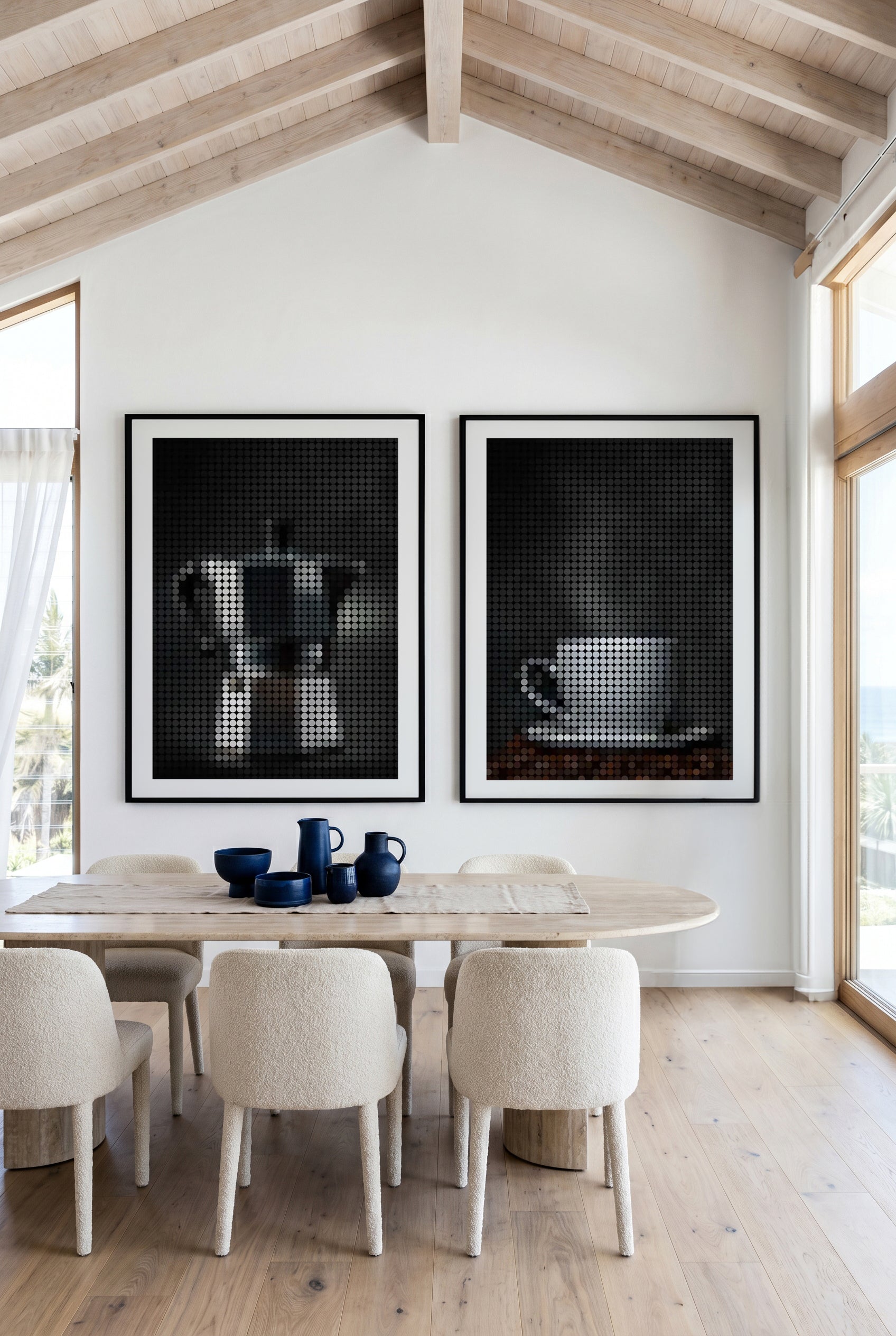 Coffee Dots I & II by Simon Melnyk Art Print Set of 2 | Matching Wall Art