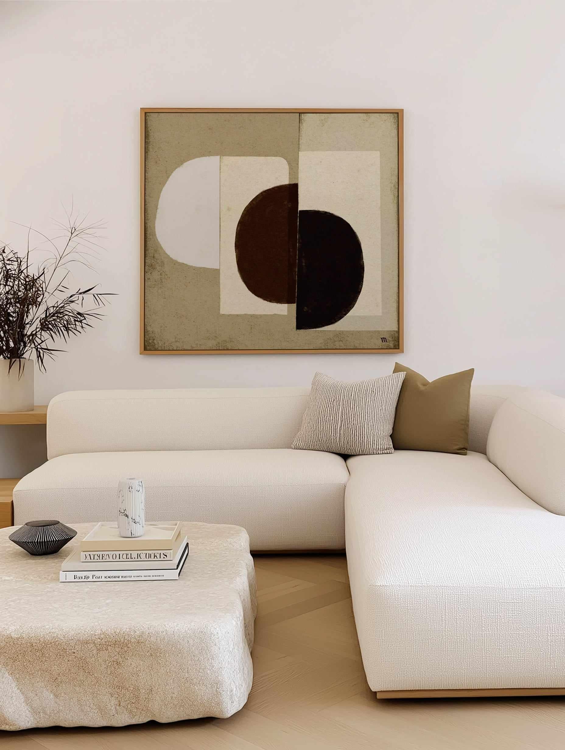 Collage in Neutrals 2 by Marco Marella | Framed Canvas Art Print from Olive et Oriel where you can shop wallpaper and artworks online