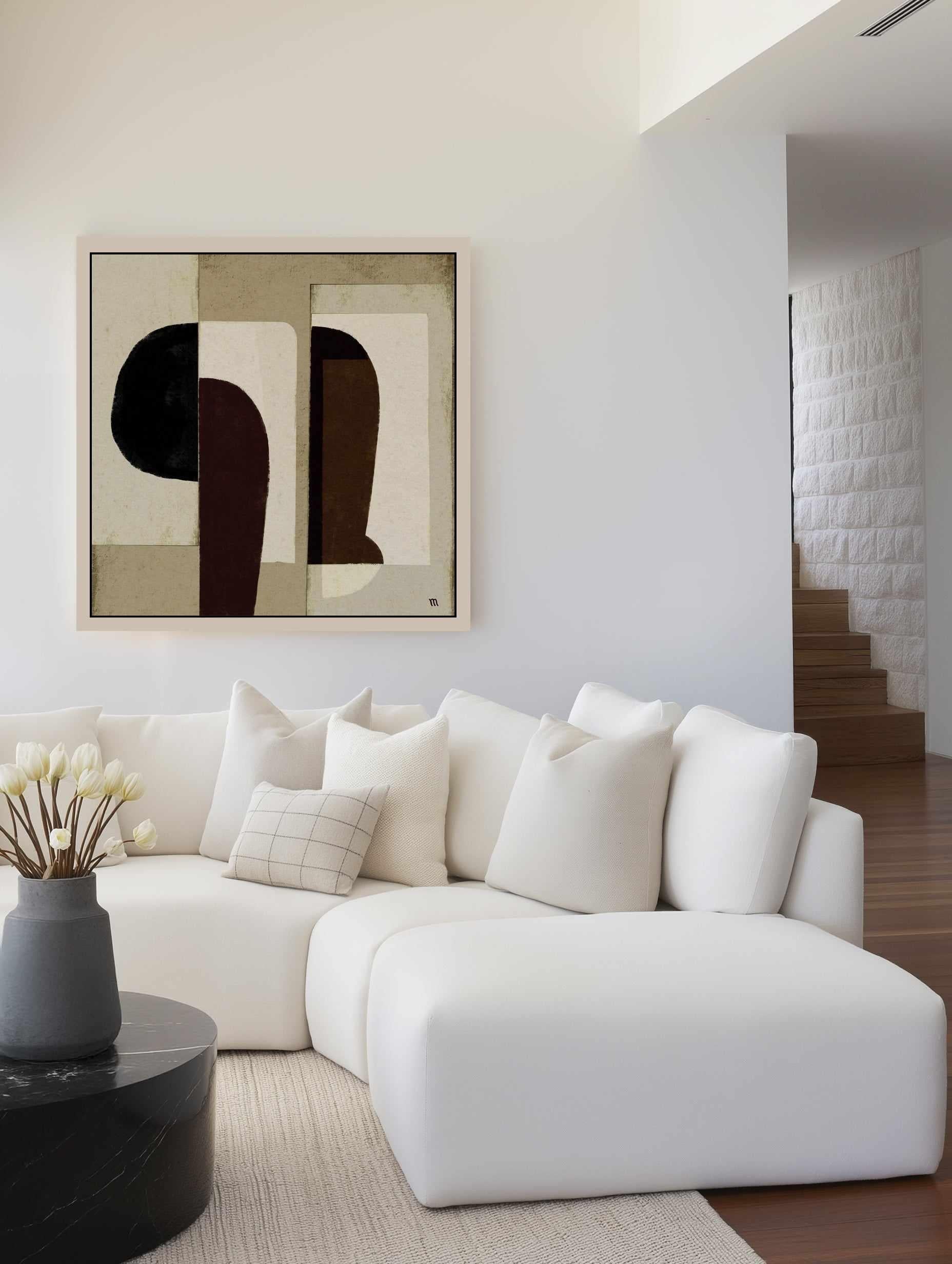 Collage with Black and Brown by Marco Marella | Framed Canvas Art Print from Olive et Oriel where you can shop wallpaper and artworks online