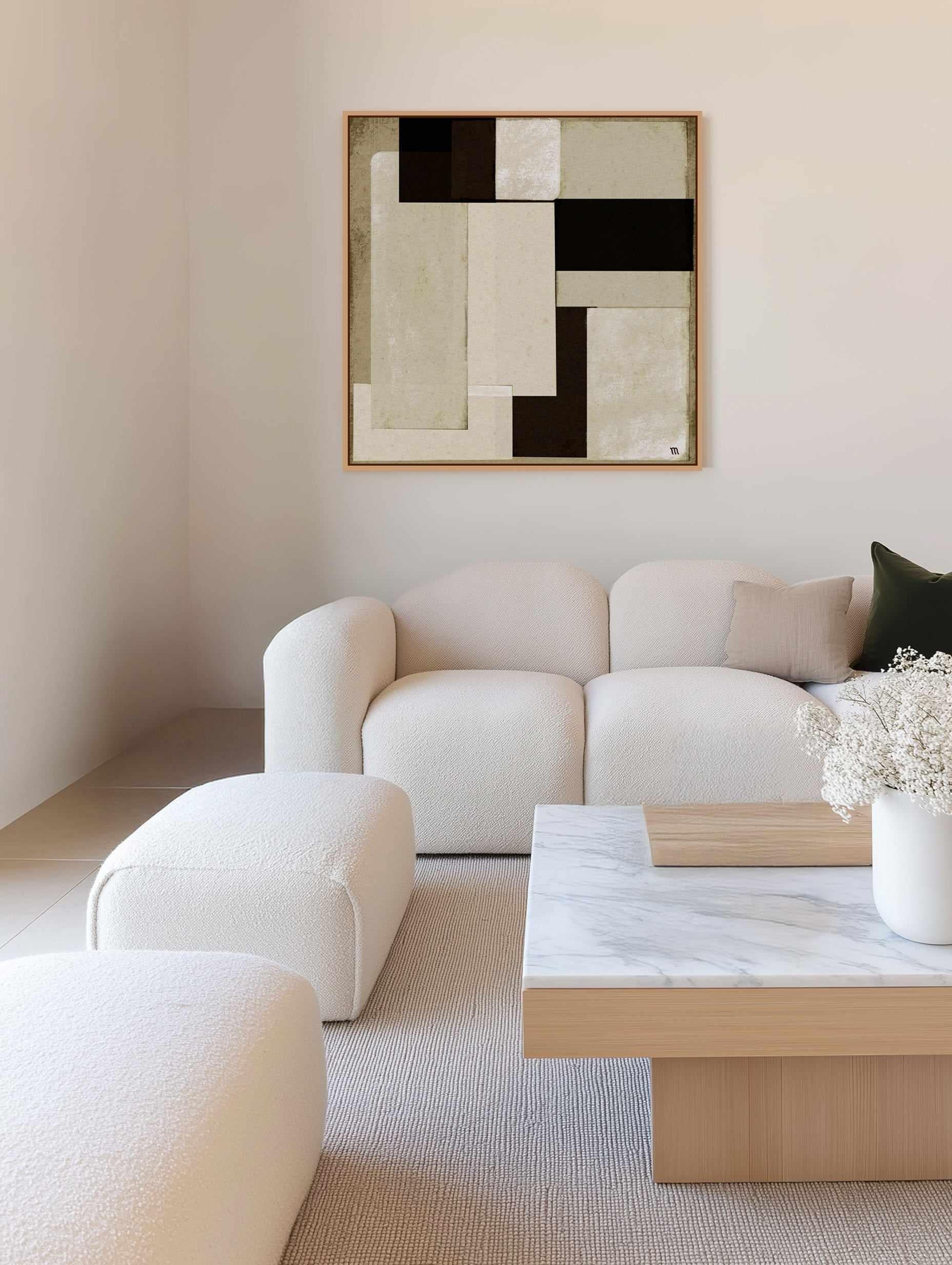 Collage with Neutrals 1 by Marco Marella | Framed Canvas Art Print from Olive et Oriel where you can shop wallpaper and artworks online