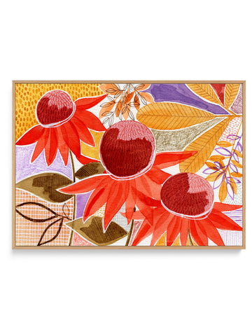 Colorful Autumn Blooms by Susan Black | Framed Canvas Wall Art