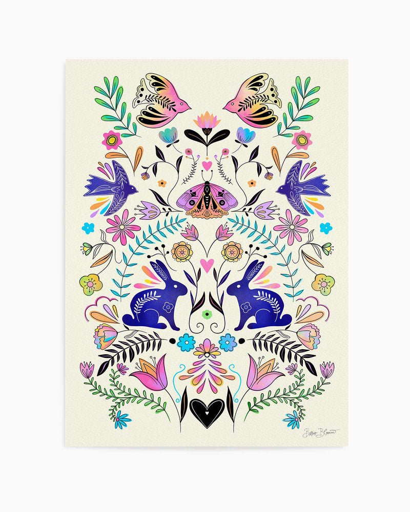 Colorful Folk Art Illustration by Baroo Bloom | Art Print