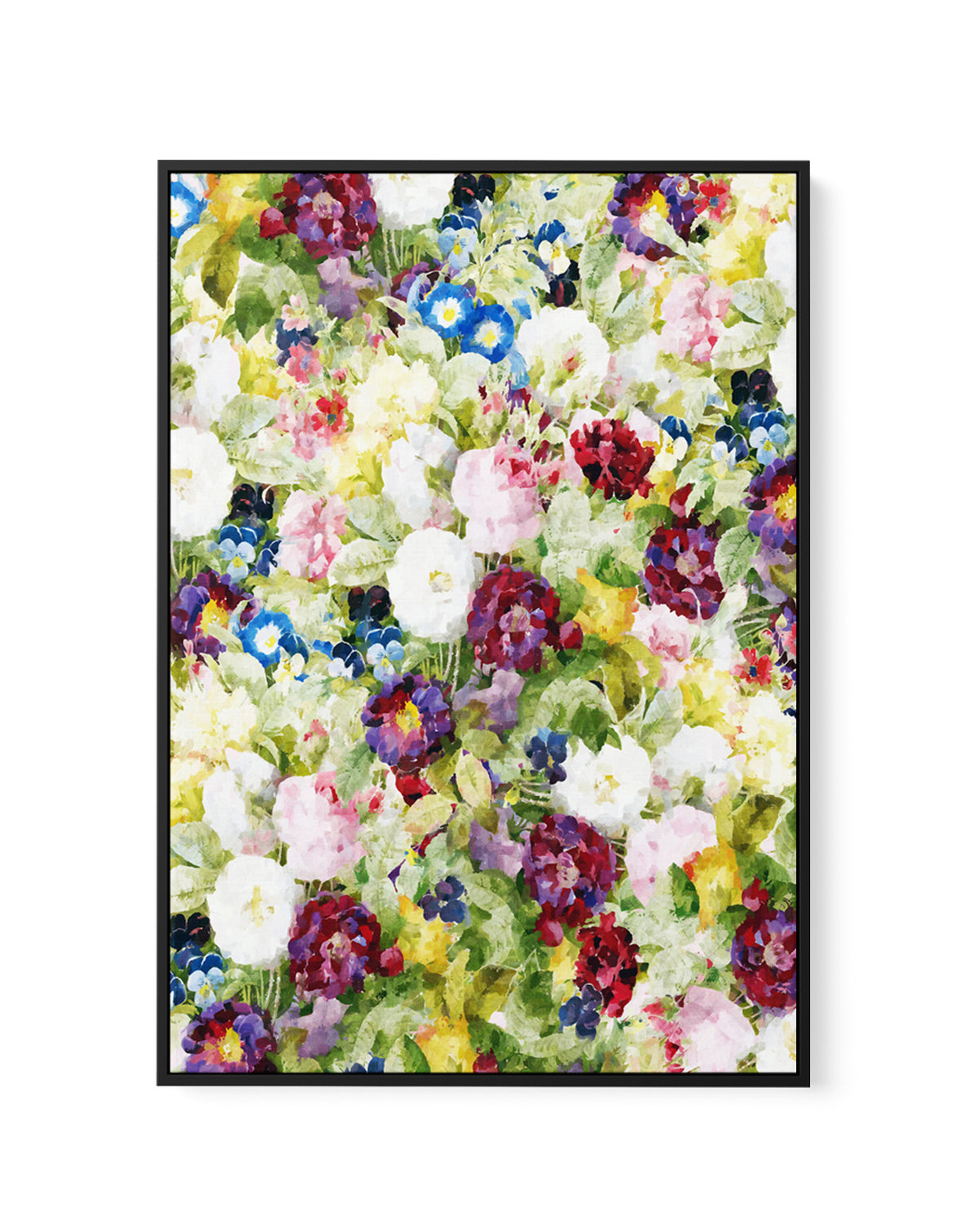 Colorful Garden Blooms by Uma Gokhale | Framed Canvas Art Print