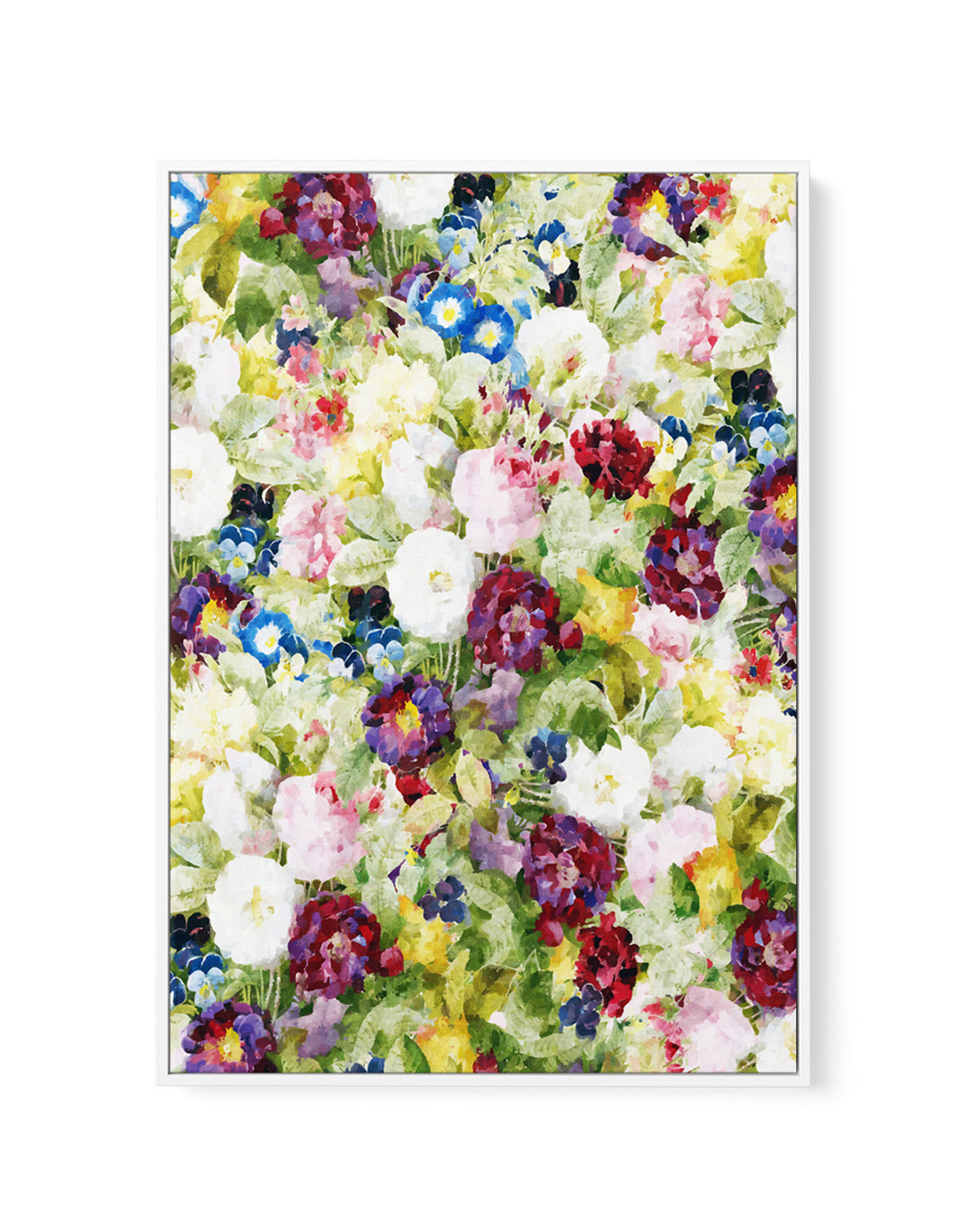 Colorful Garden Blooms by Uma Gokhale | Framed Canvas Art Print
