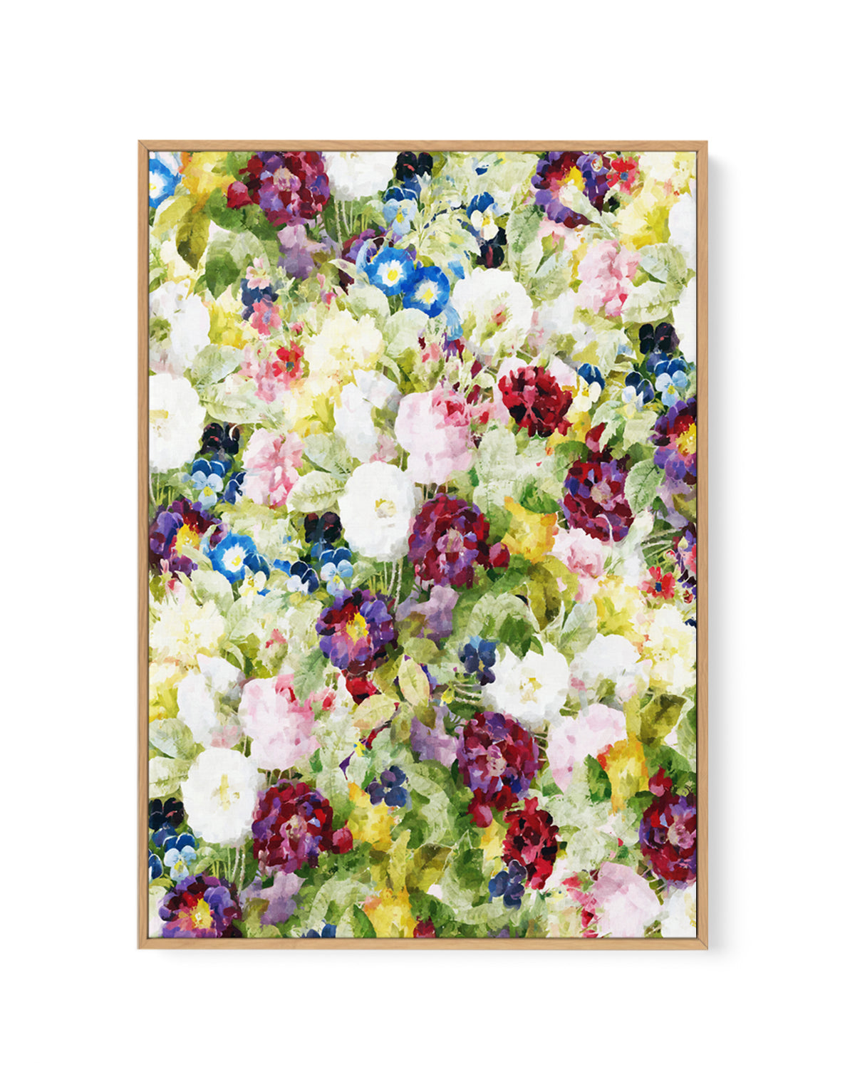 Colorful Garden Blooms by Uma Gokhale | Framed Canvas Art Print